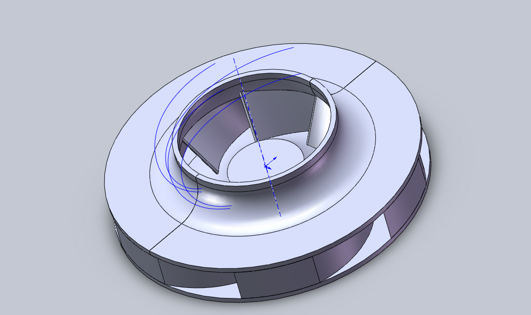给大家分享一下我用solidworks画的水泵叶轮